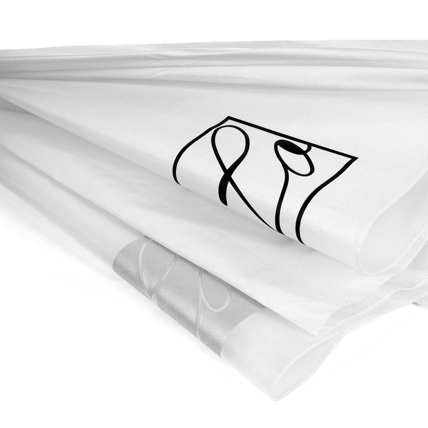 Зонт-трость Standard, белый с серебристым внутри с логотипом