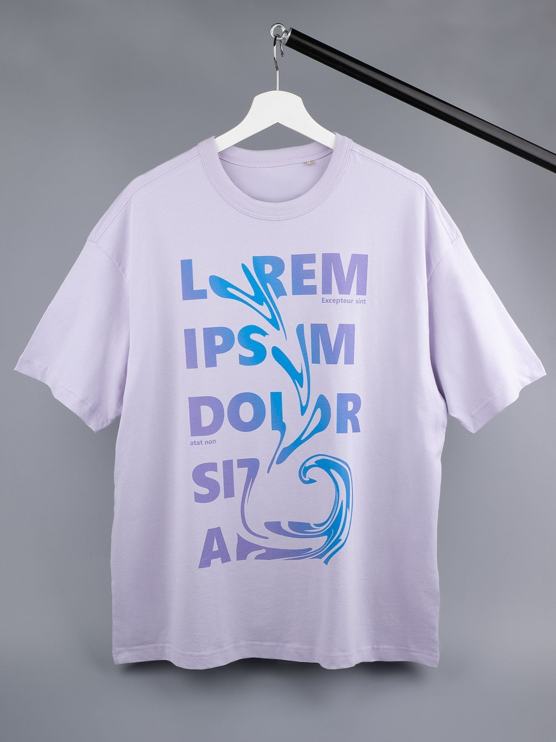 Футболка оверсайз мужская Boxy Men, сиреневая с логотипом