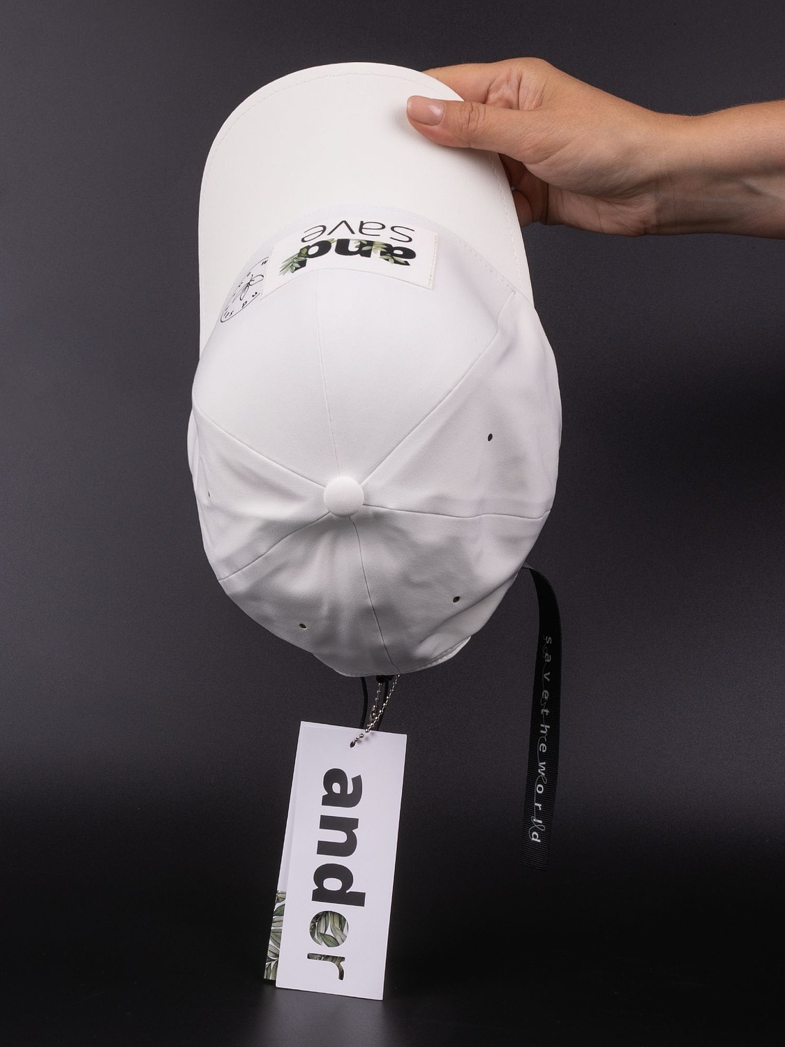 Бейсболка Kosmos, белая с логотипом