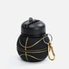 Складная бутылка для воды Basketball Flex, черная с логотипом