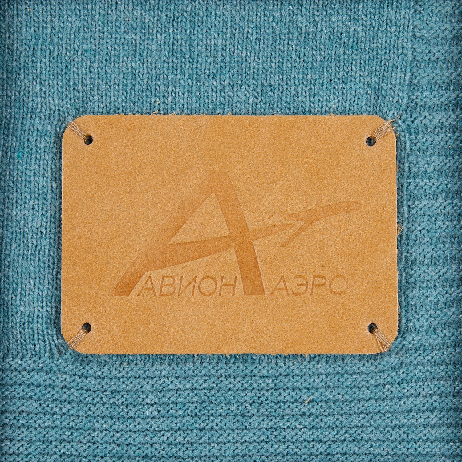 Лейбл кожаный Beta, XL, бежевый с логотипом