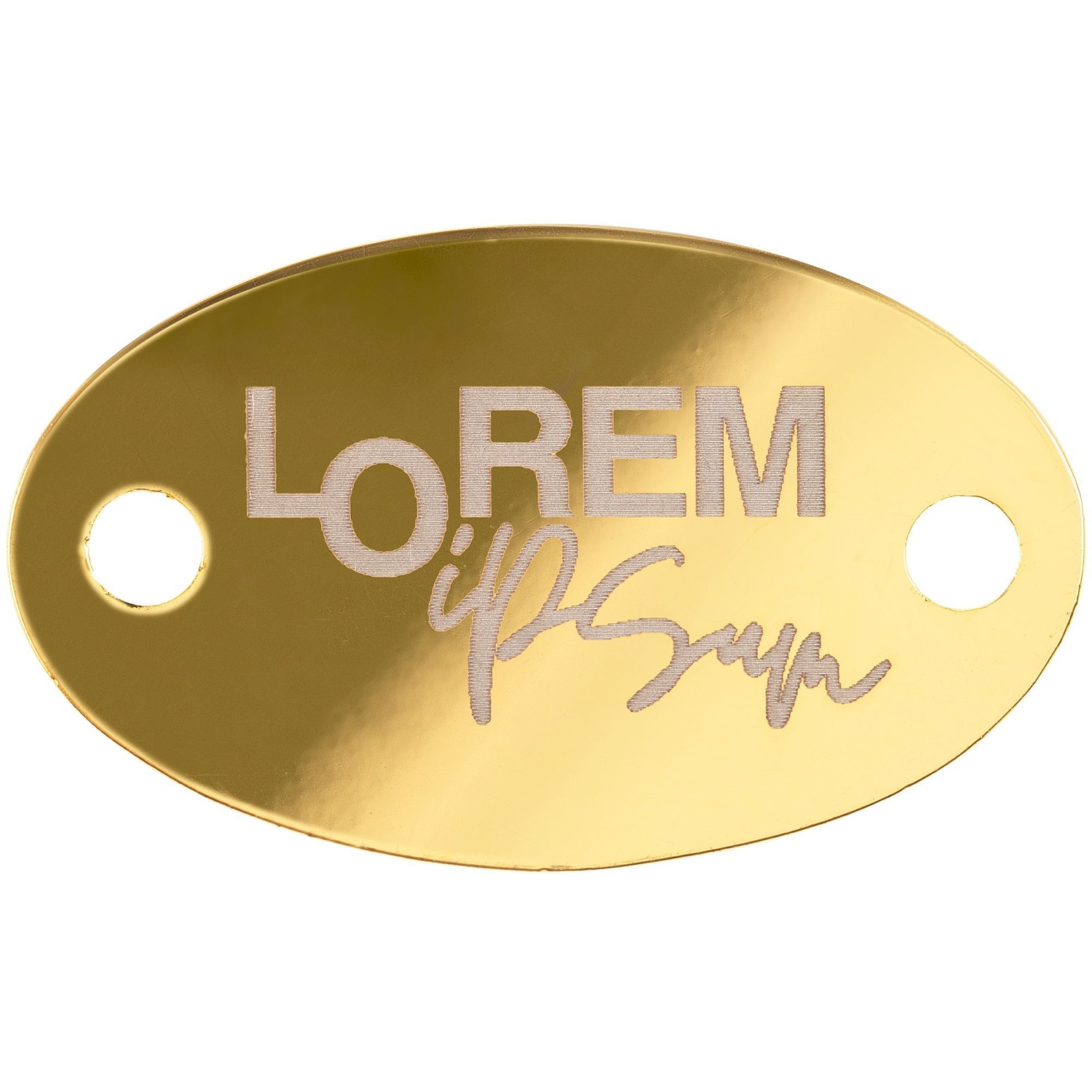 Шильдик металлический Alfa Oval, золотистый глянцевый с логотипом