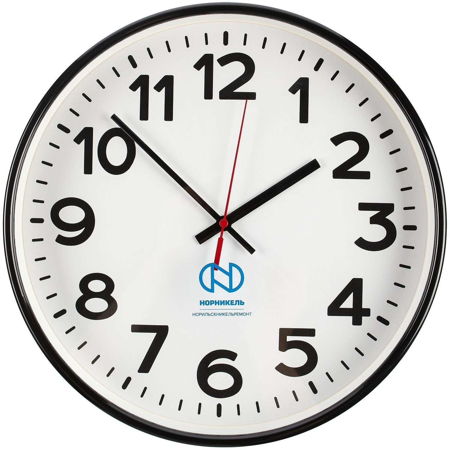 Часы настенные ChronoTop, черные с логотипом