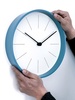 Часы настенные Moon, голубые с логотипом