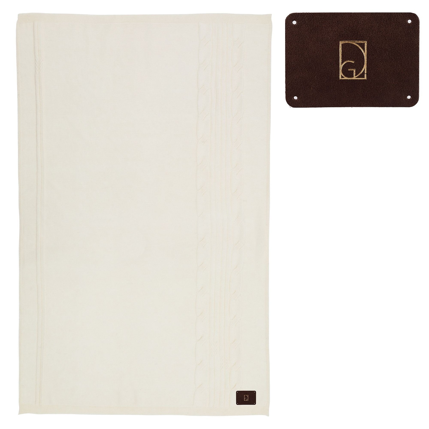 Лейбл кожаный Beta, XL, коричневый с логотипом