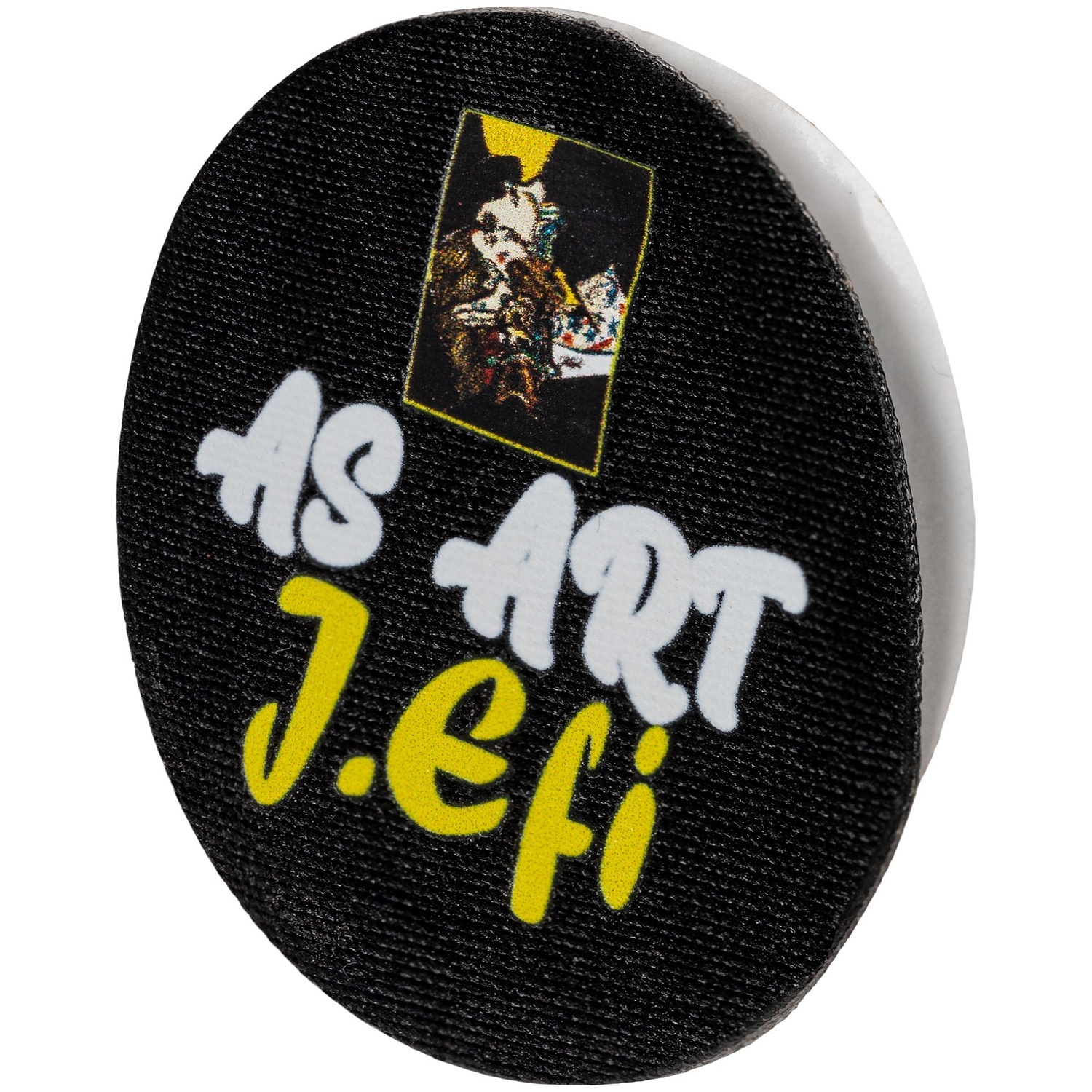 Наклейка тканевая Lunga Round, M, черная с логотипом