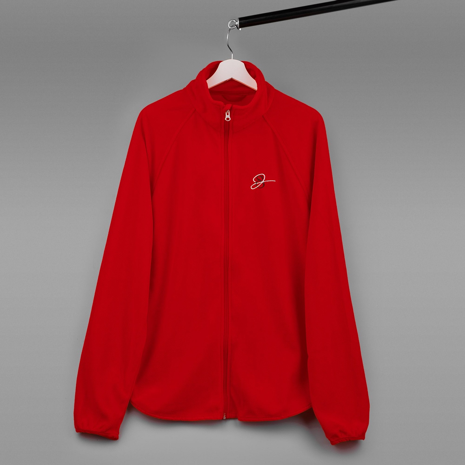 Куртка флисовая унисекс Fliska, красная с логотипом