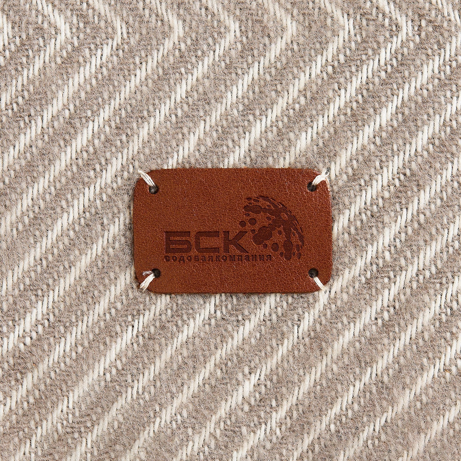 Плед «Тренто», бежевый с логотипом