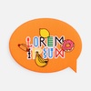 Наклейка тканевая Lunga Bubble, M, оранжевый неон с логотипом