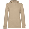 Толстовка с капюшоном женская Hoodie, бежевая с логотипом