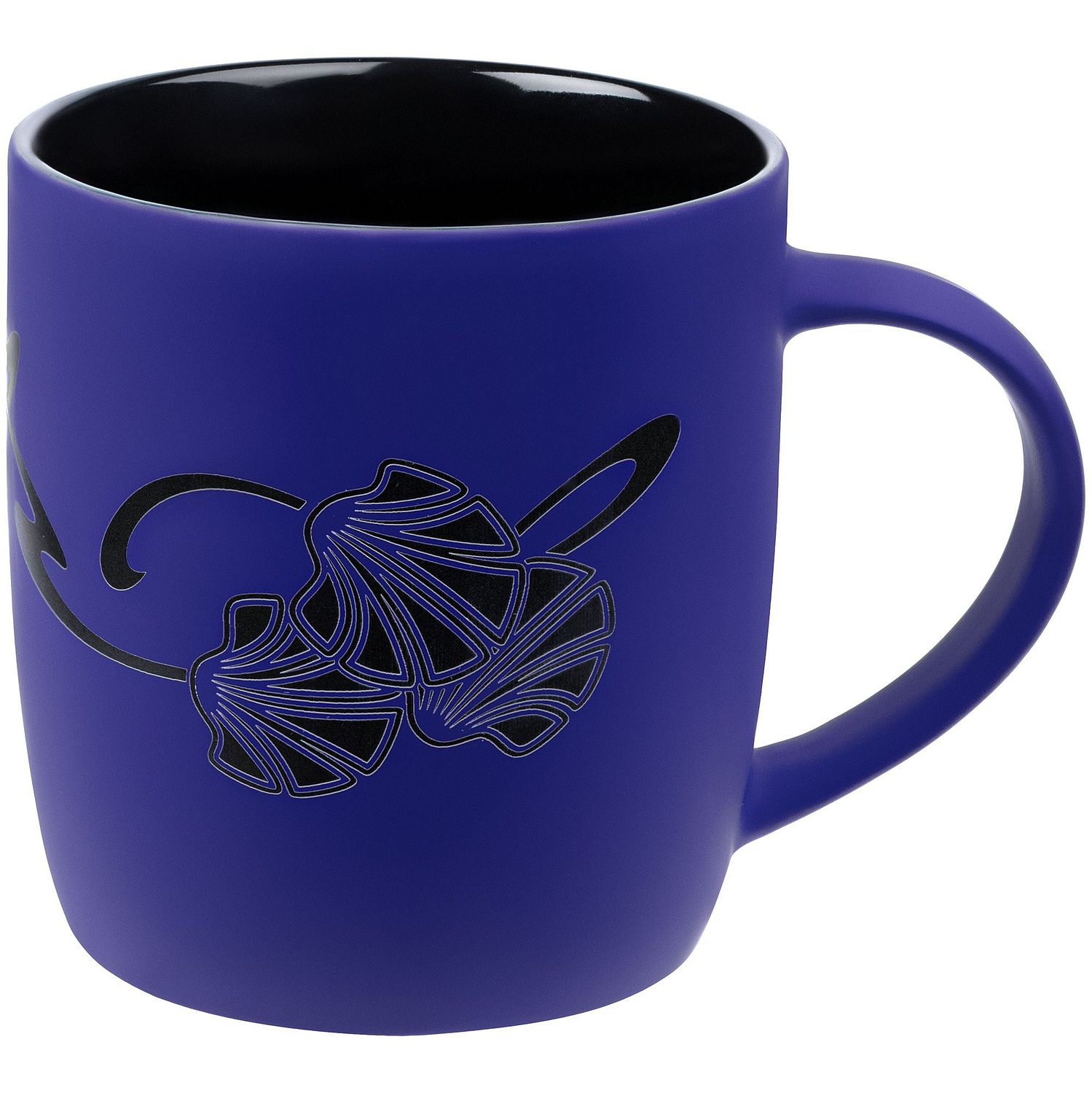 Кружка Surprise Touch Black с покрытием софт-тач, синяя с логотипом