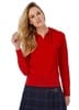 Толстовка женская Hooded Full Zip красная с логотипом