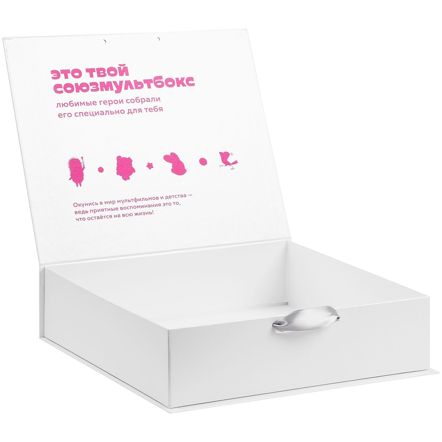 Коробка на лентах Tie Up, белая с логотипом