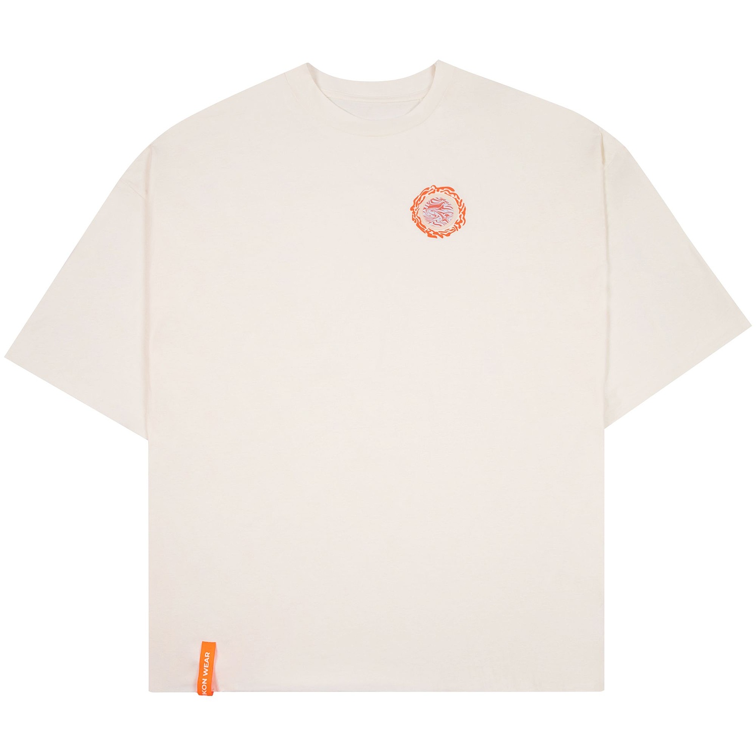 Лейбл тканевый Epsilon, S, оранжевый неон с логотипом