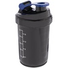 Спортивный шейкер с контейнером Tonus, черно-синий с логотипом