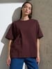 Футболка Oversize Premium, коричневая (шоколад) с логотипом