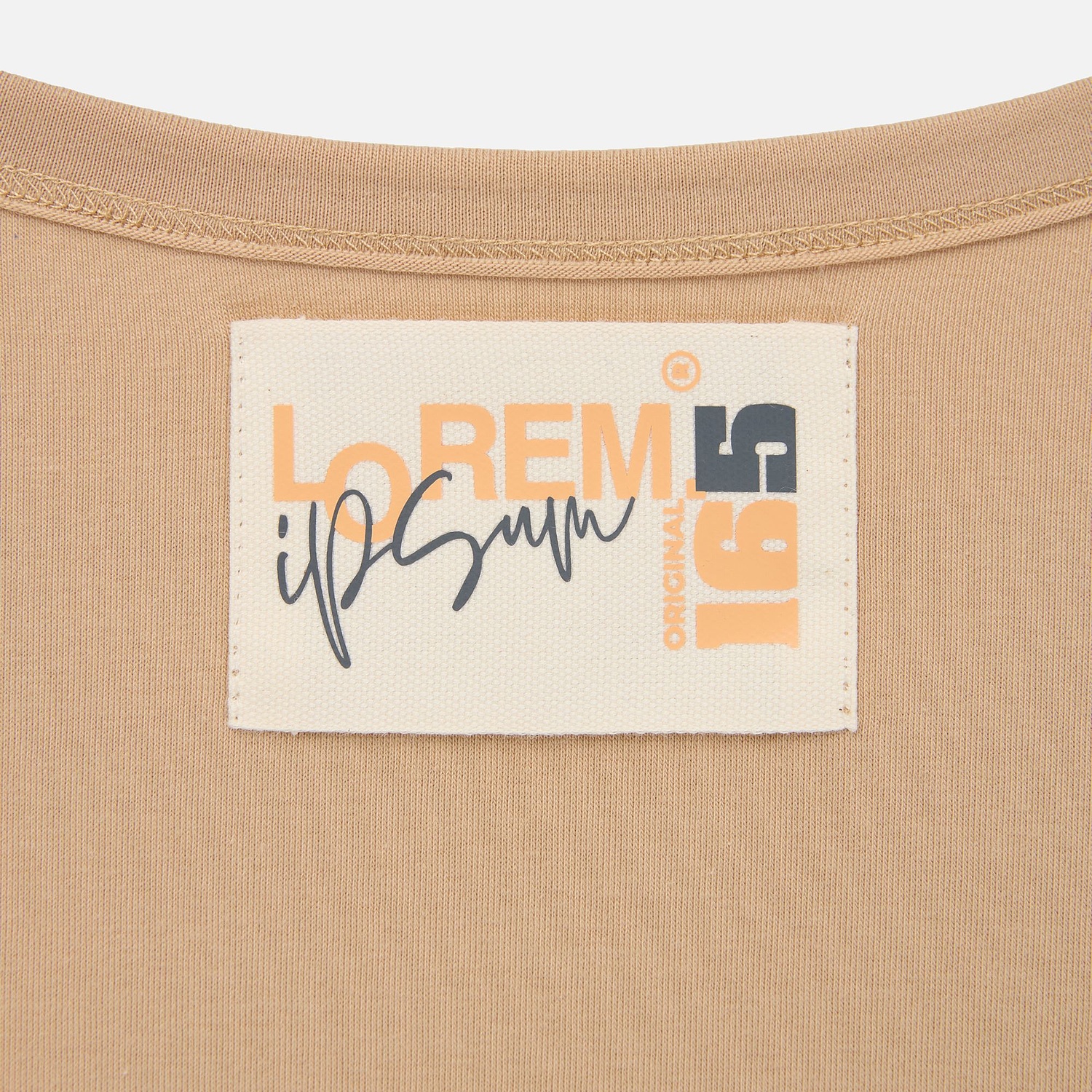 Футболка оверсайз унисекс Vozduh, бежевая с логотипом