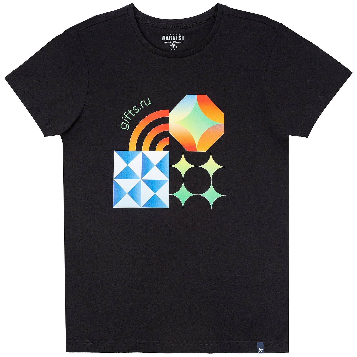 Футболка мужская American U, черная с логотипом