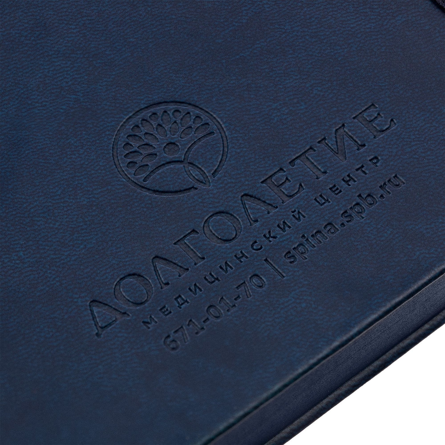 Ежедневник New Factor, недатированный, темно-синий с логотипом