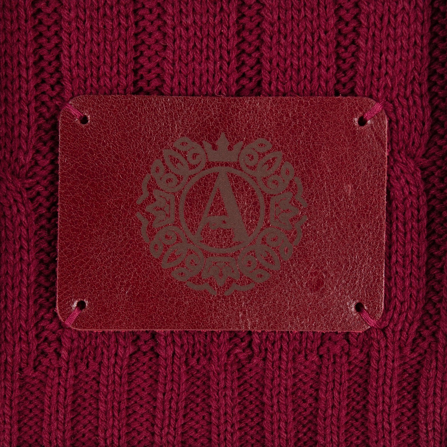 Лейбл кожаный Beta, XL, красный с логотипом