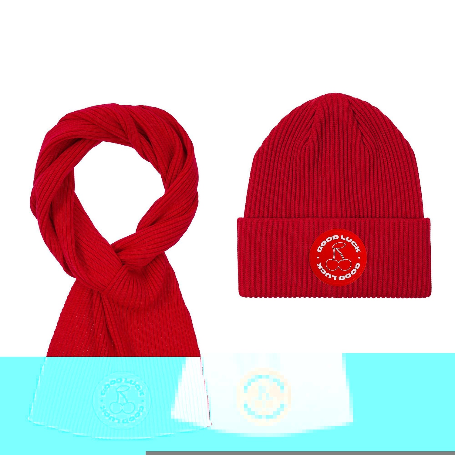 Набор Pastels, красный с логотипом