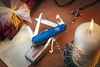 Офицерский нож Huntsman 91, прозрачный синий с логотипом