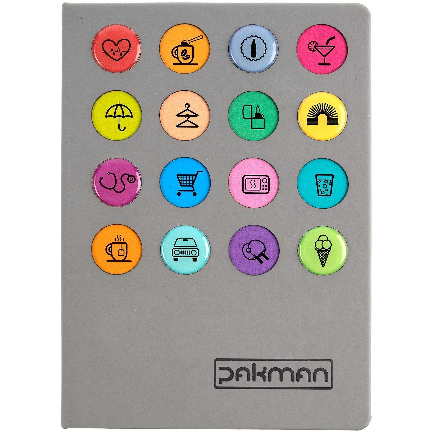 Ежедневник «История изобретений», недатированный, серый с логотипом