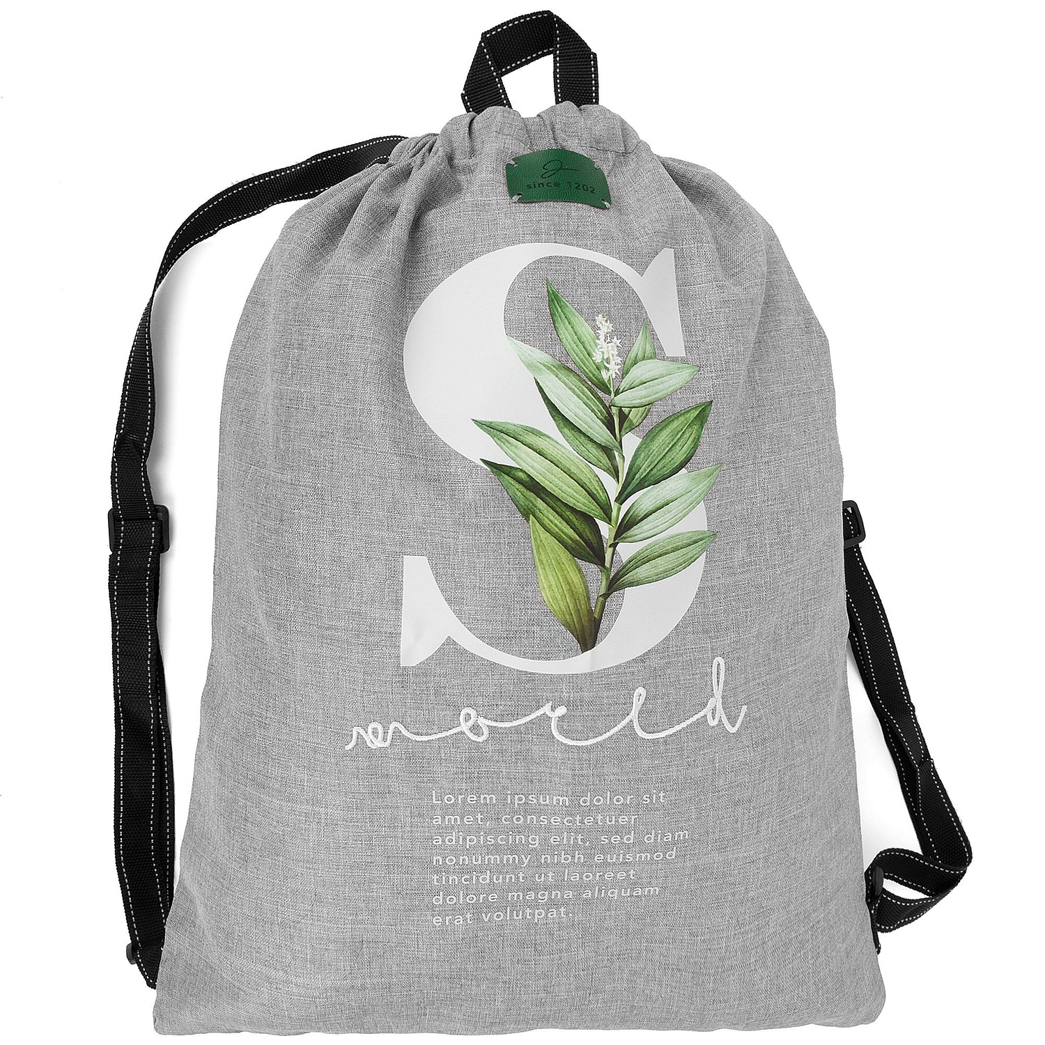 Рюкзак-мешок Melango, серый с логотипом