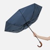 Зонт складной Classic, темно-синий с темной ручкой с логотипом