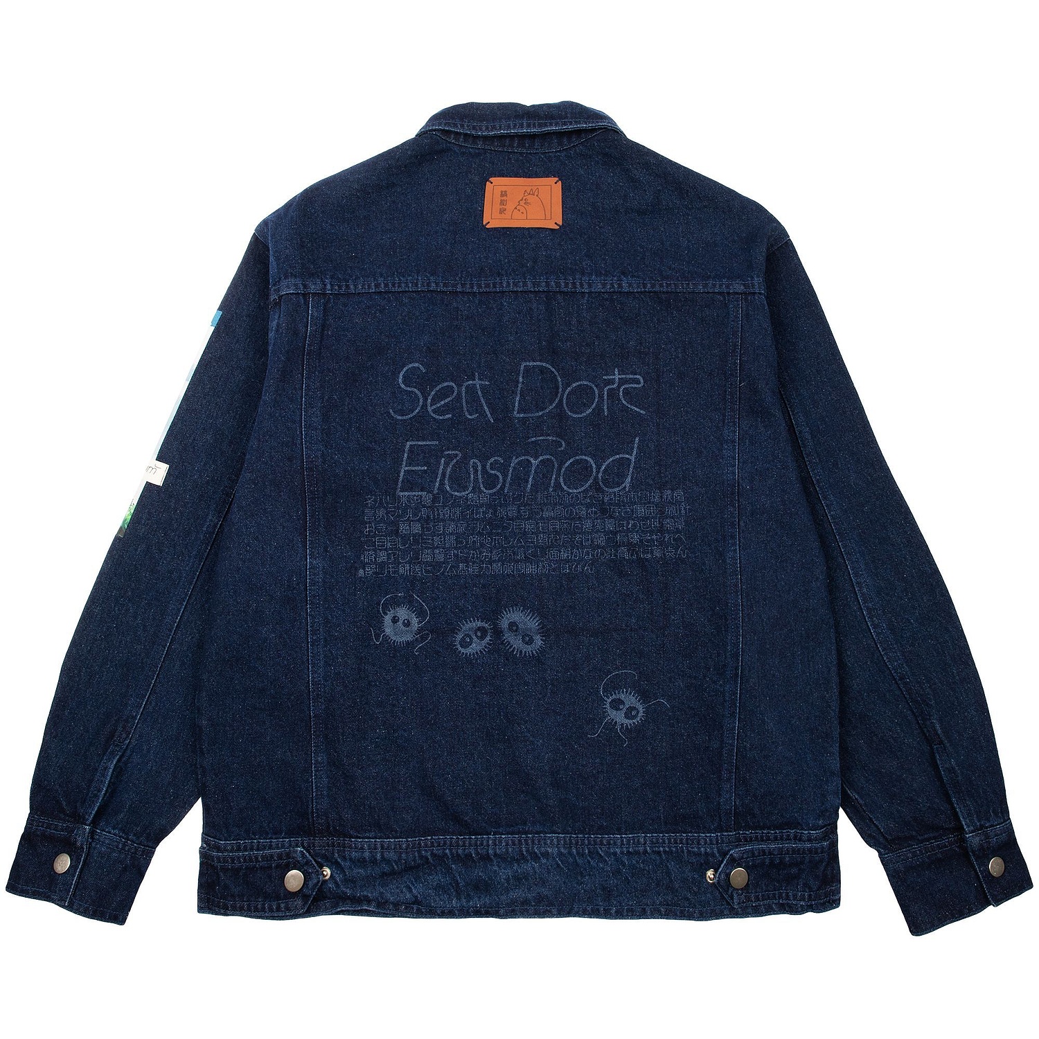 Куртка джинсовая O1, черная с логотипом