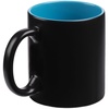 Кружка-хамелеон On Display, матовая, черная с голубым с логотипом