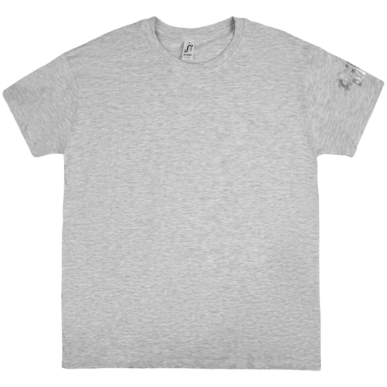 Футболка унисекс Regent 150, светло-серый меланж с логотипом