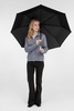 Зонт складной Fiber, черный с логотипом