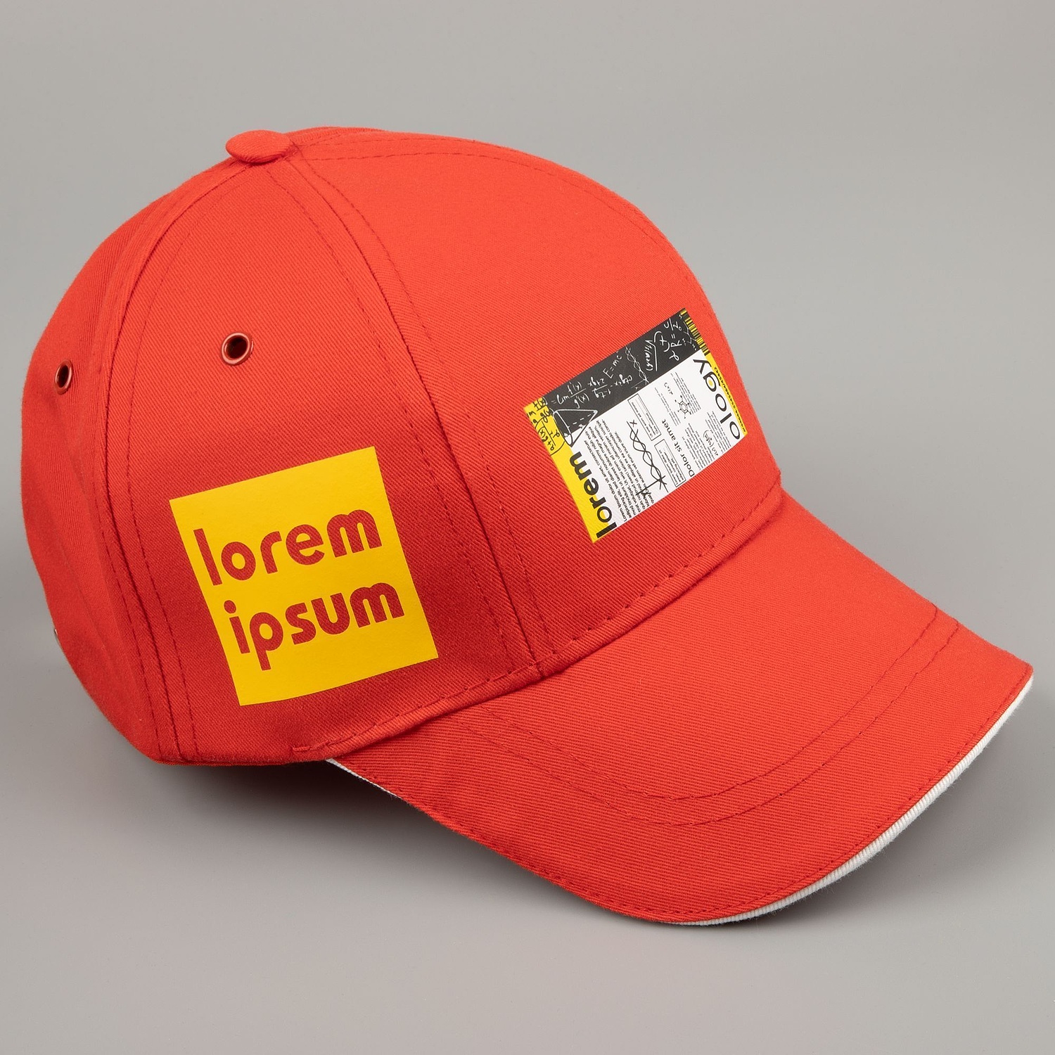 Бейсболка Canopy, красная с белым кантом