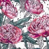Платок шелковый Delicate, пионы с логотипом
