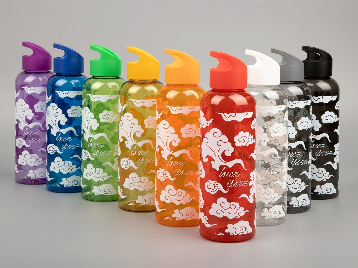 Бутылка для воды Plaske, серая с логотипом