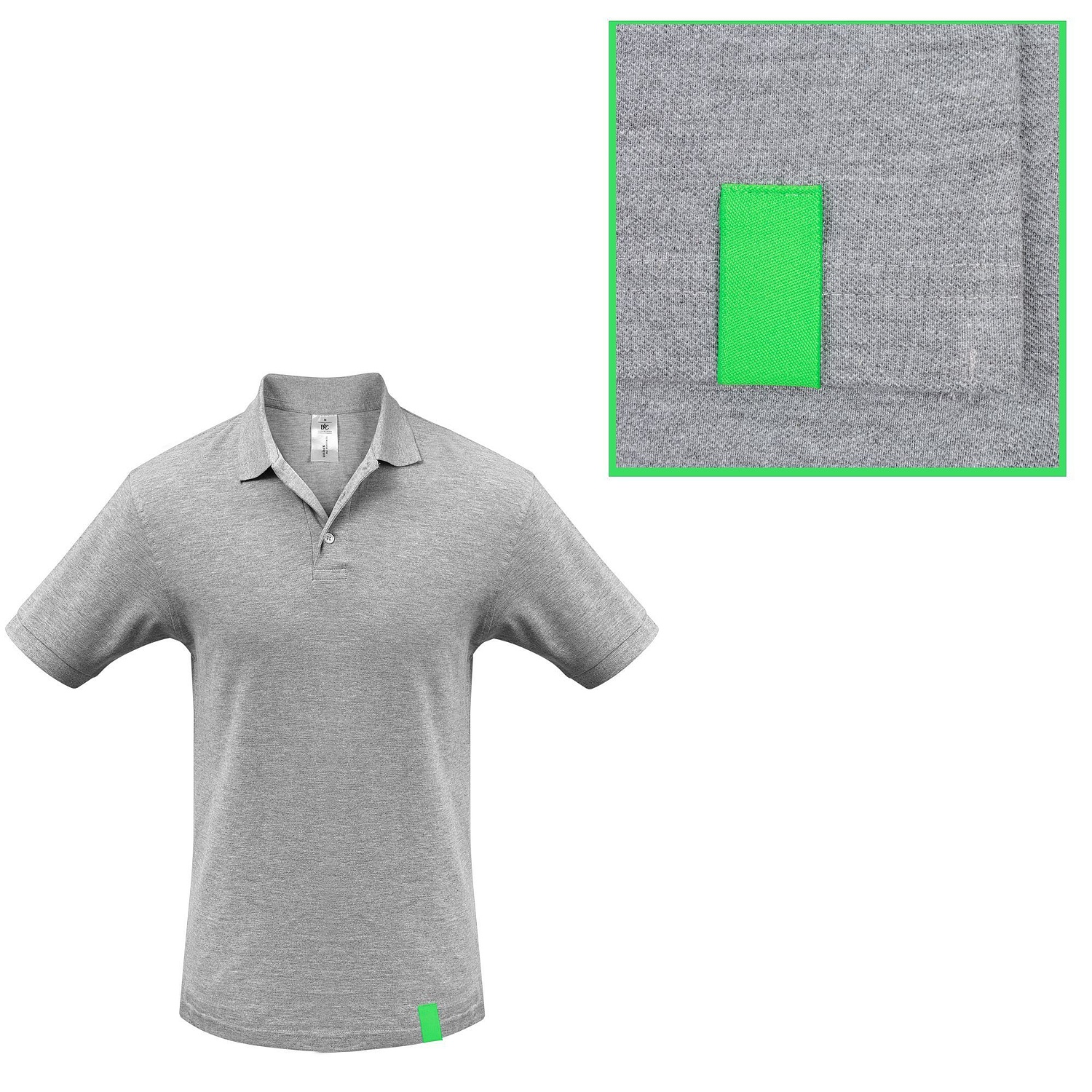 Рубашка поло Heavymill серый меланж с логотипом