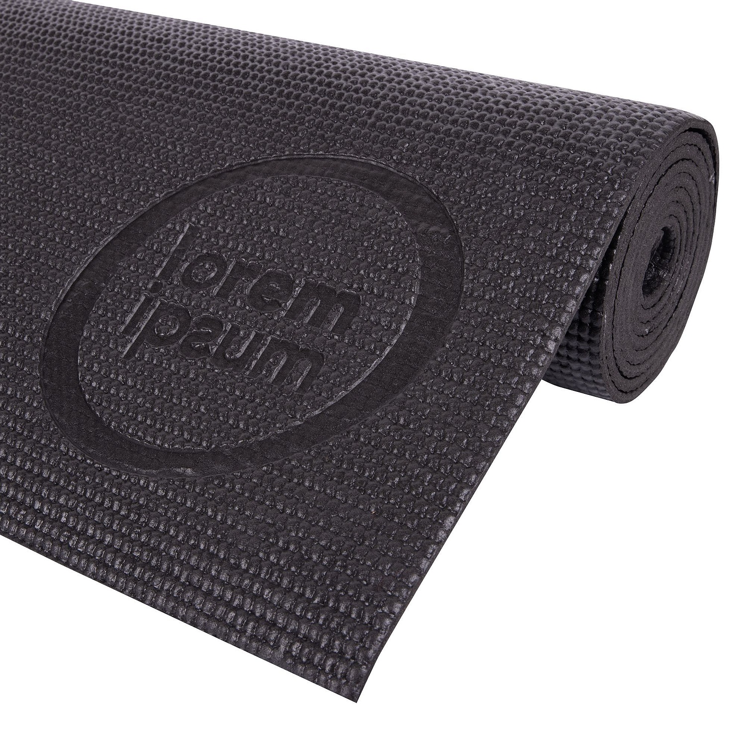 Коврик для фитнеса Flatland, черный с логотипом