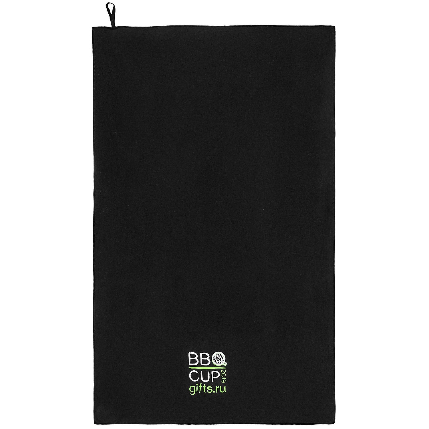 Спортивное полотенце Atoll Large, черное с логотипом