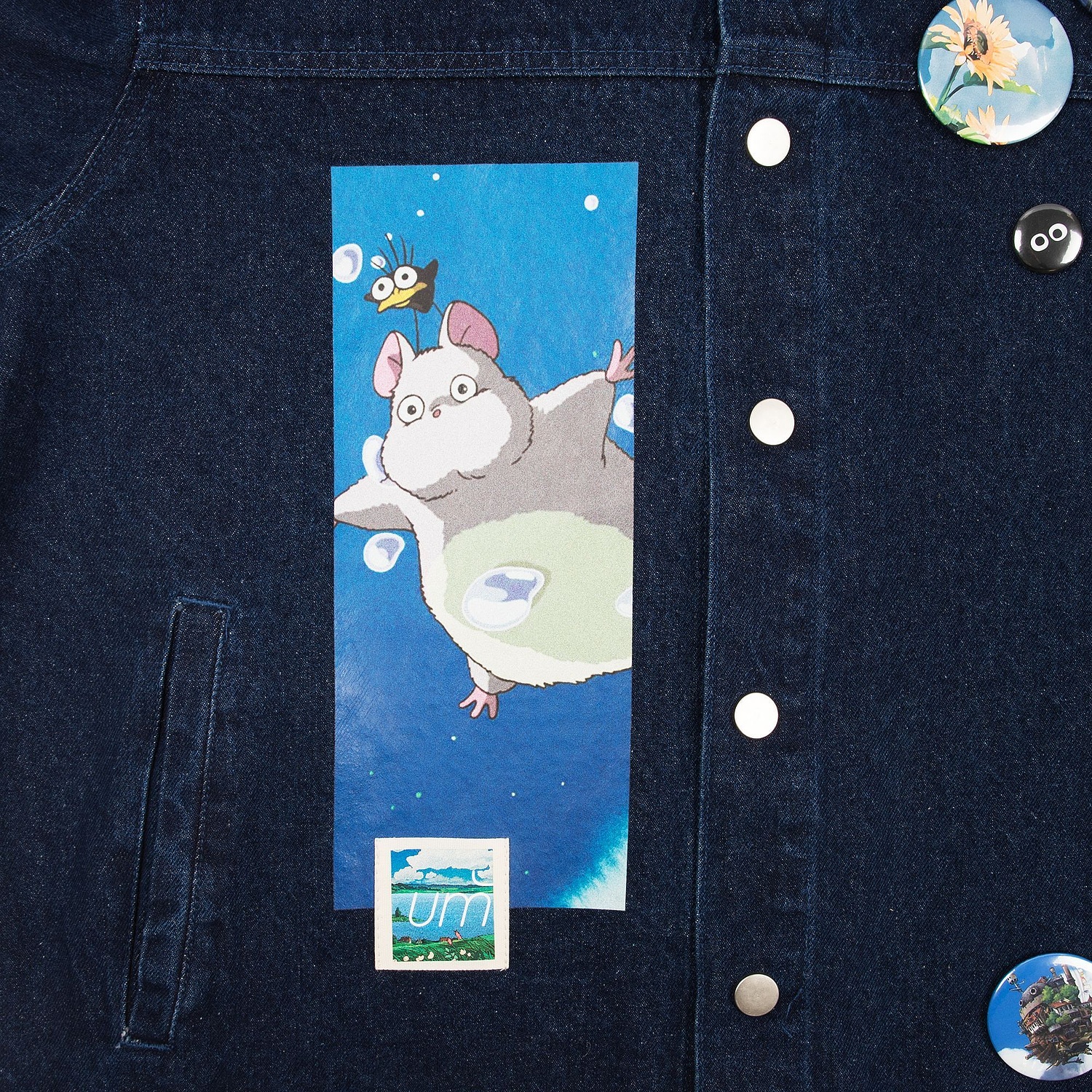 Куртка джинсовая O1, темно-синяя с логотипом