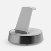 Bluetooth-колонка с беспроводной зарядкой и часами netEnergy, серая с логотипом
