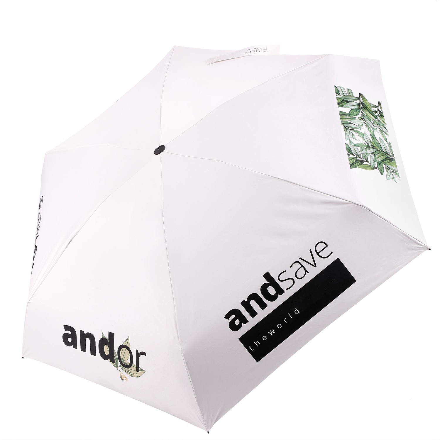 Зонт складной Sunway в сумочке, бежевый с логотипом