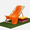 Флисовый плед Warm&Peace XL, оранжевый с логотипом
