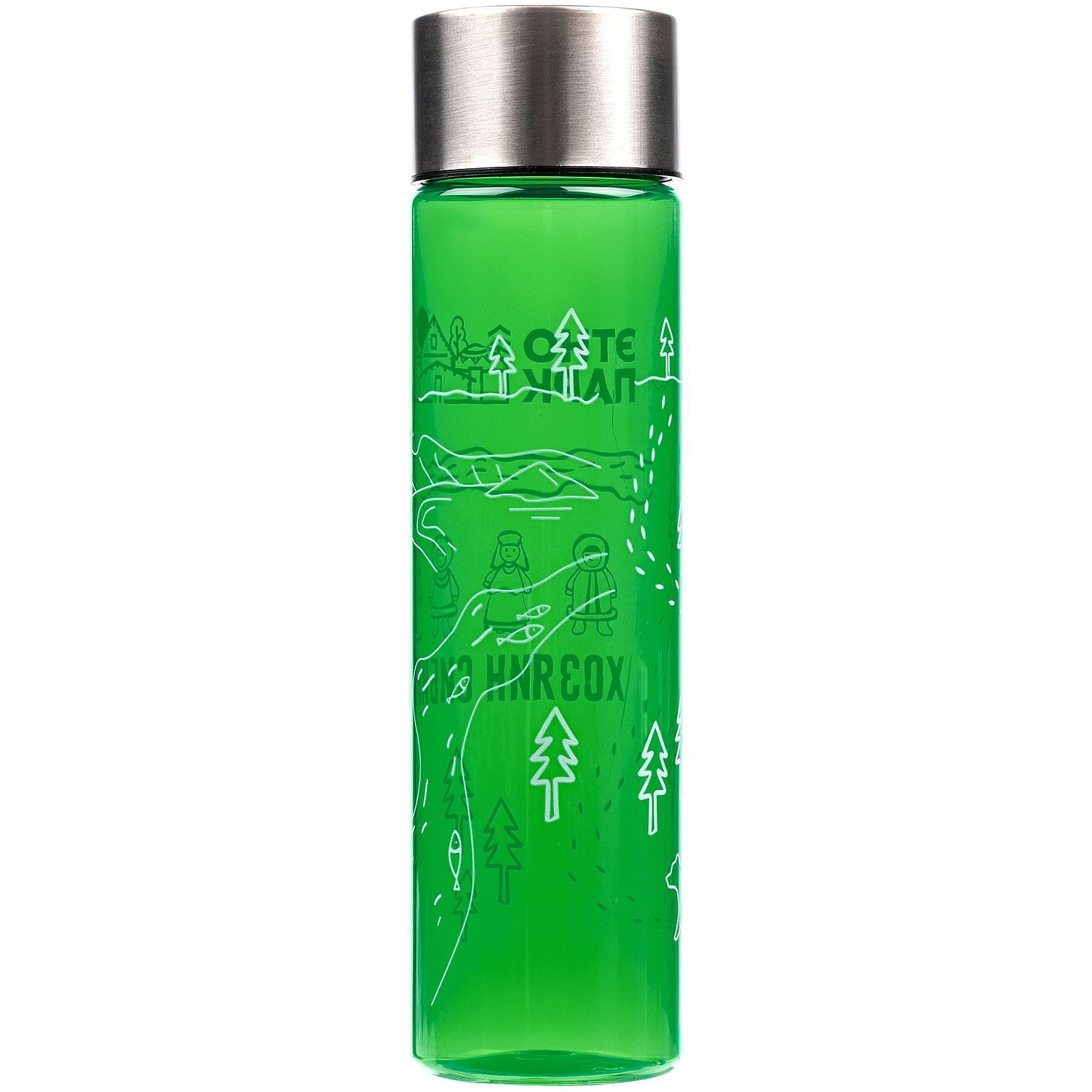 Бутылка для воды Misty, зеленая с логотипом