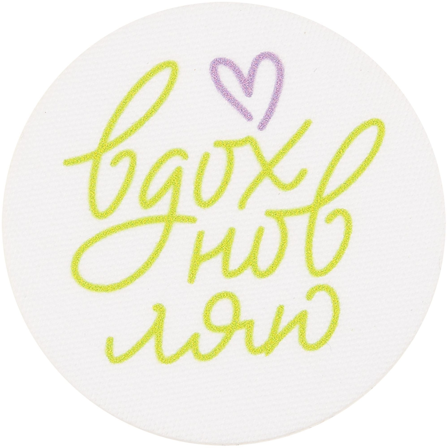 Наклейка тканевая Lunga Round, M, белая с логотипом