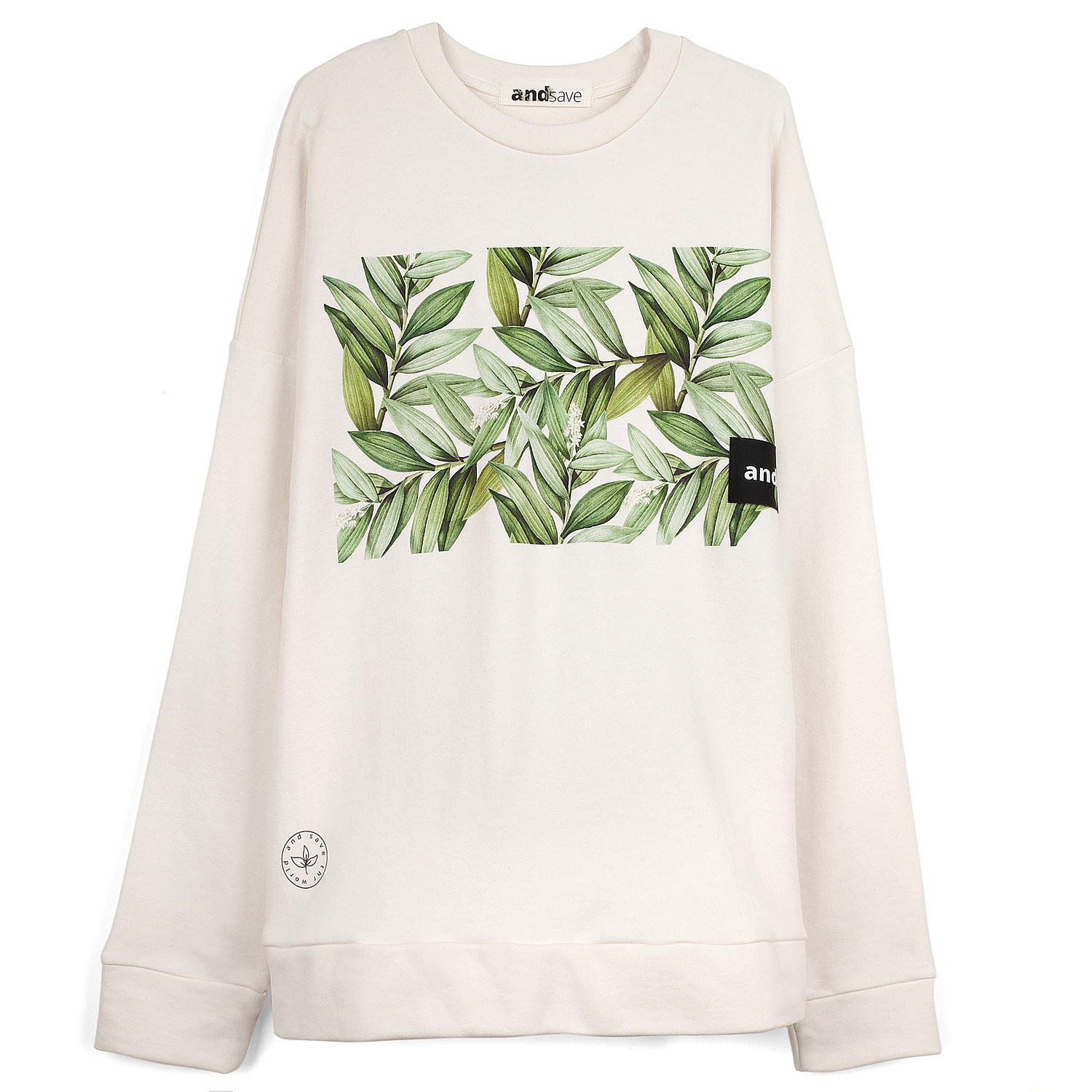 Свитшот унисекс S2, молочно-белый с логотипом