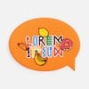 Наклейка тканевая Lunga Bubble, M, оранжевый неон с логотипом