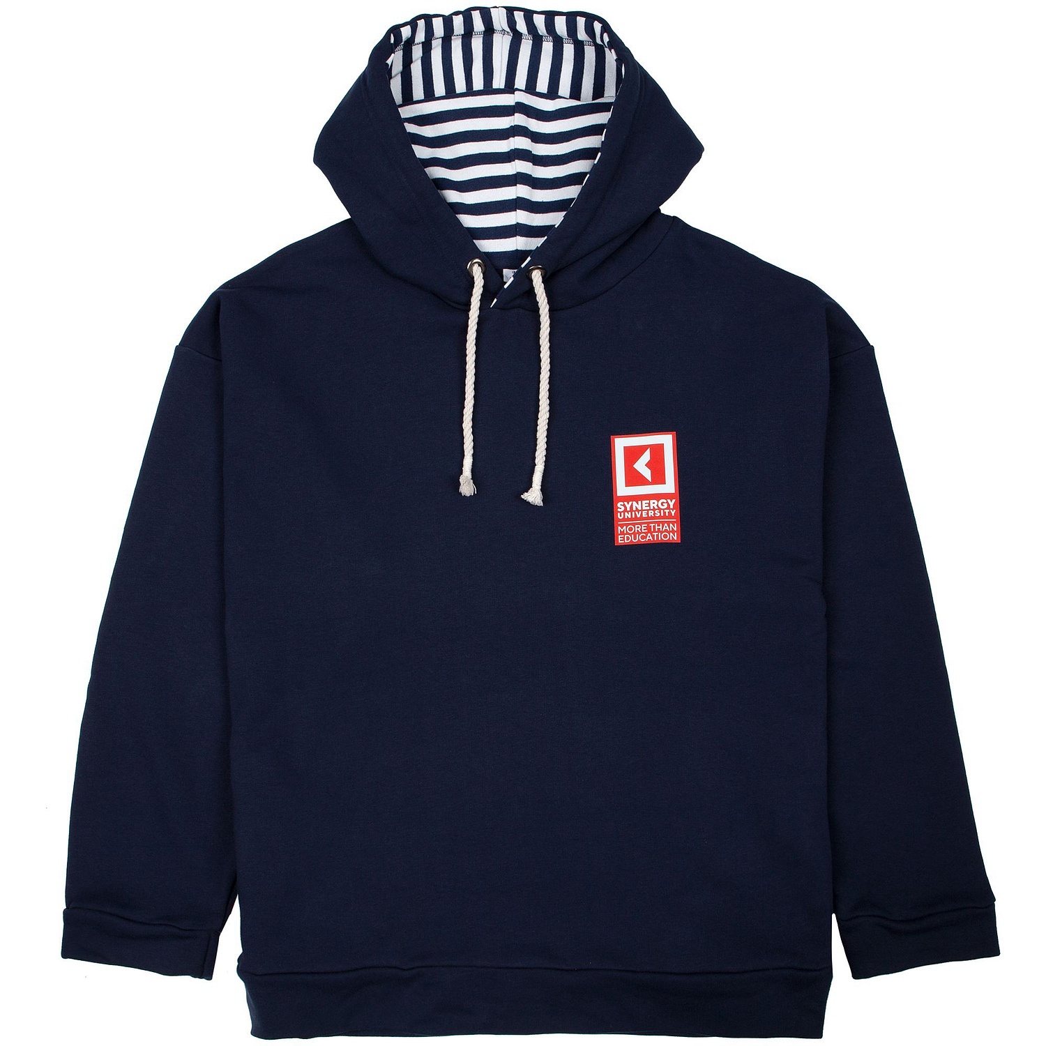 Худи унисекс оверсайз Seamark, темно-синее с логотипом