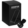 Беспроводное зарядное устройство с быстрой зарядкой Overtop, черное с логотипом