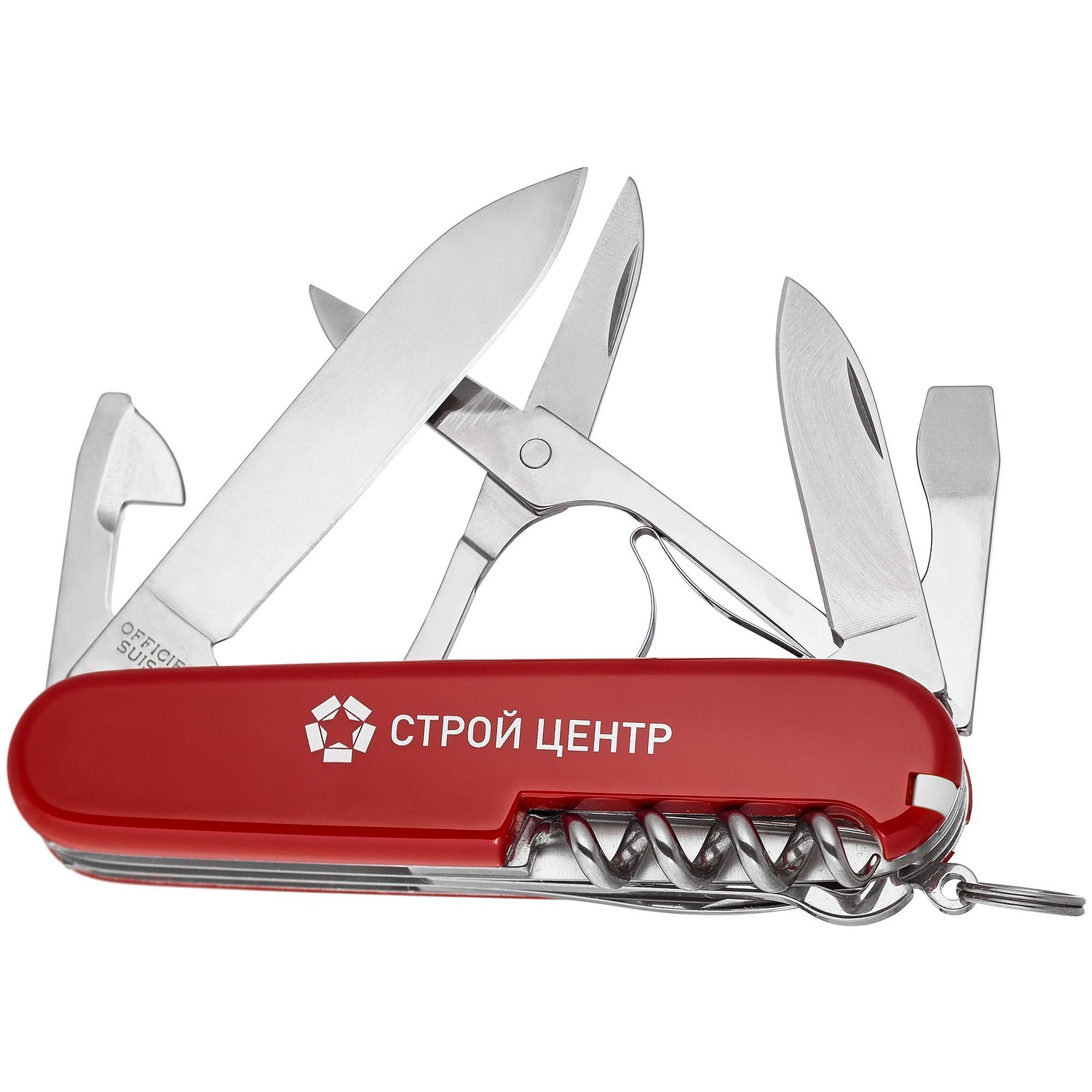 Офицерский нож Climber 91, красный с логотипом